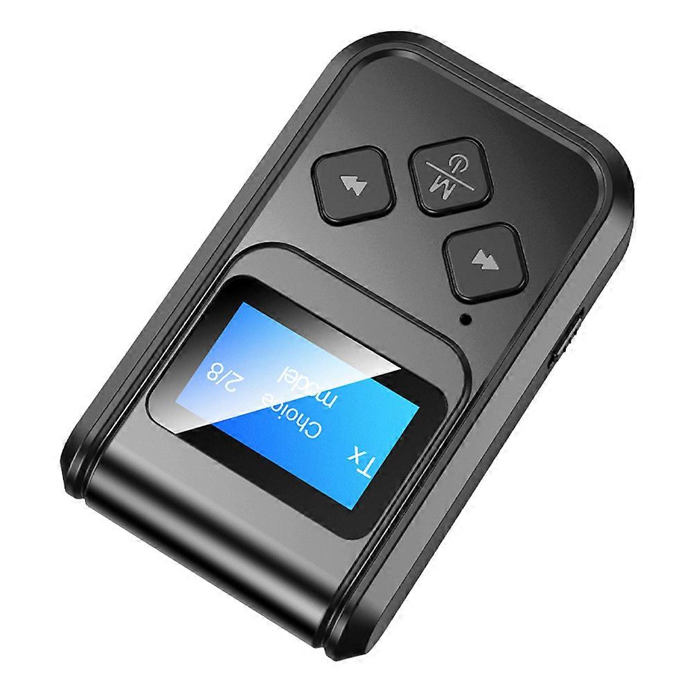 Practical Wireless Audio Adapter LCD Screen Audio Transmission for Indoor Use Black 6.92x4.02x1.40cm 1Set