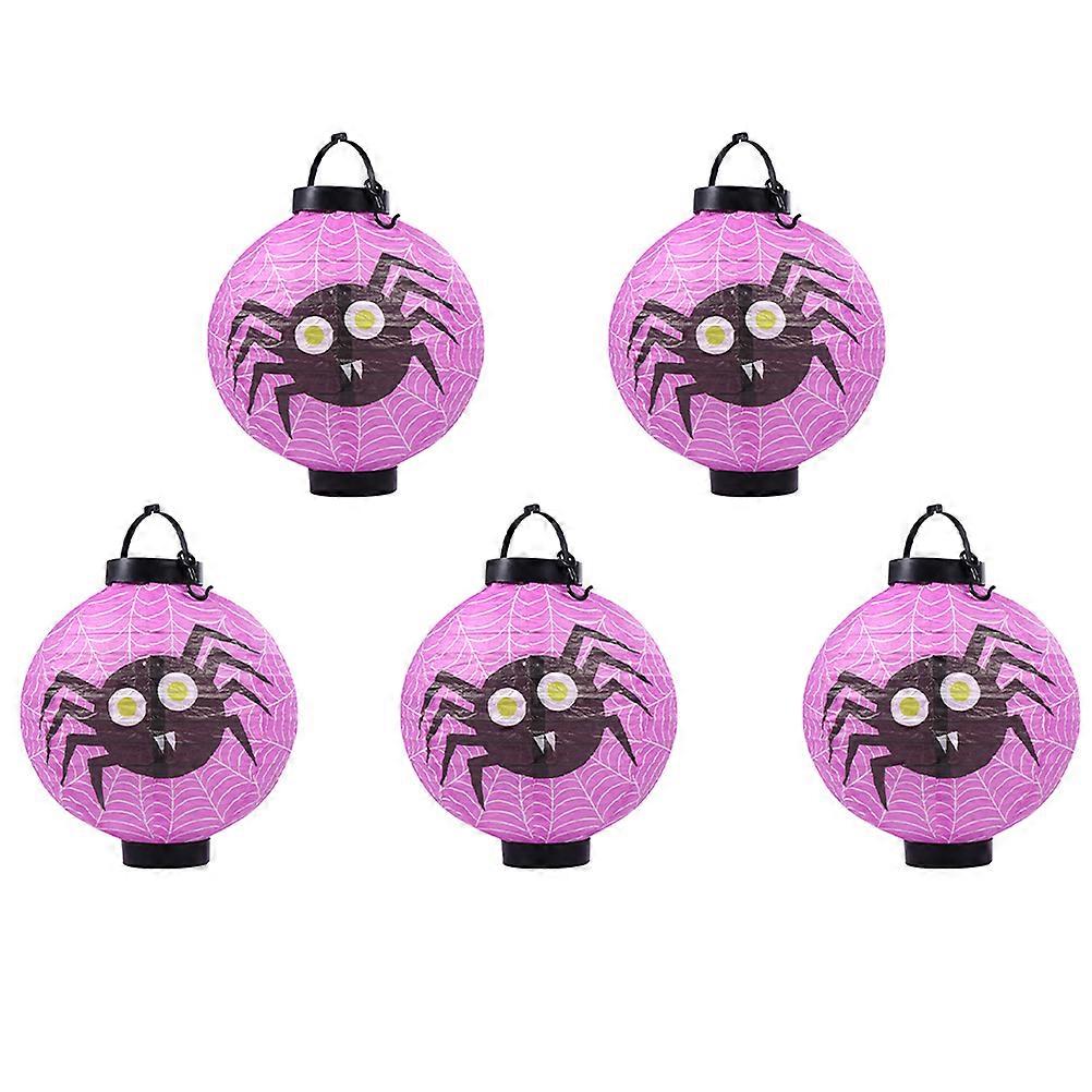 Halloween Lanterns Illuminated Paper Lanterns Decor Round Shape For Home Decoration 5Set