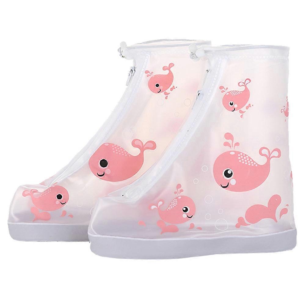 Waterproof Shoe Covers, Non Slip PVC Rain Protectors with Cartoon Design