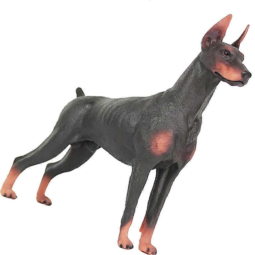 Realistic Doberman Dog Figurine Model for Educational Use Solid Detailed Brown Animal Figure for Learning and Decorative Display