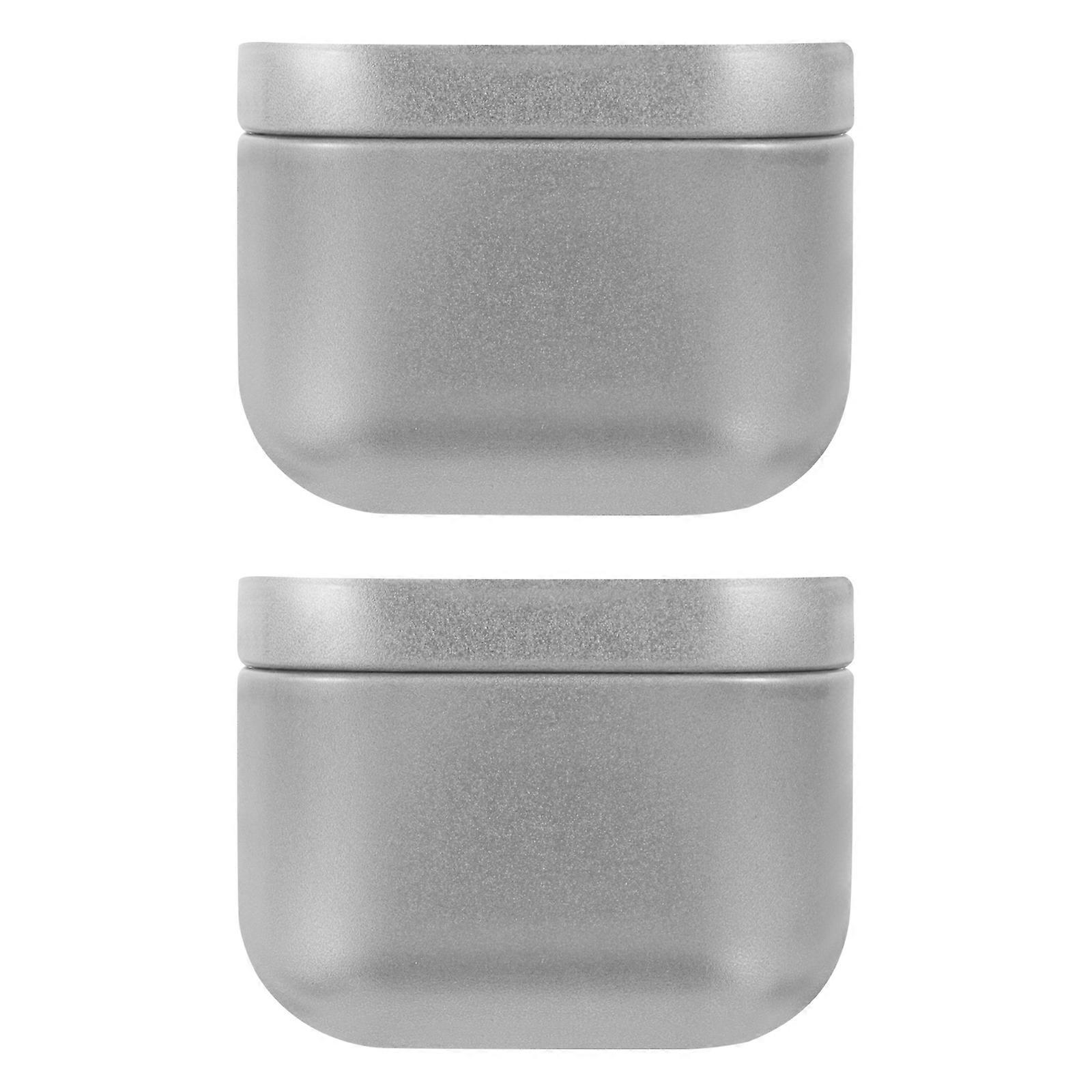 Empty Tin With Lid Small Metal Tins With Lids Square Containers For Candles Storage 2Pcs