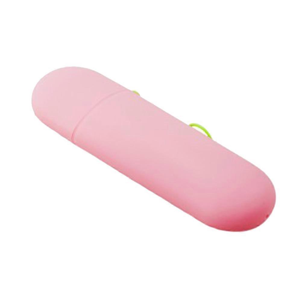 Portable Pink PP Toothbrush Holder for Traveling Camping Dust Protection Storage 1Set
