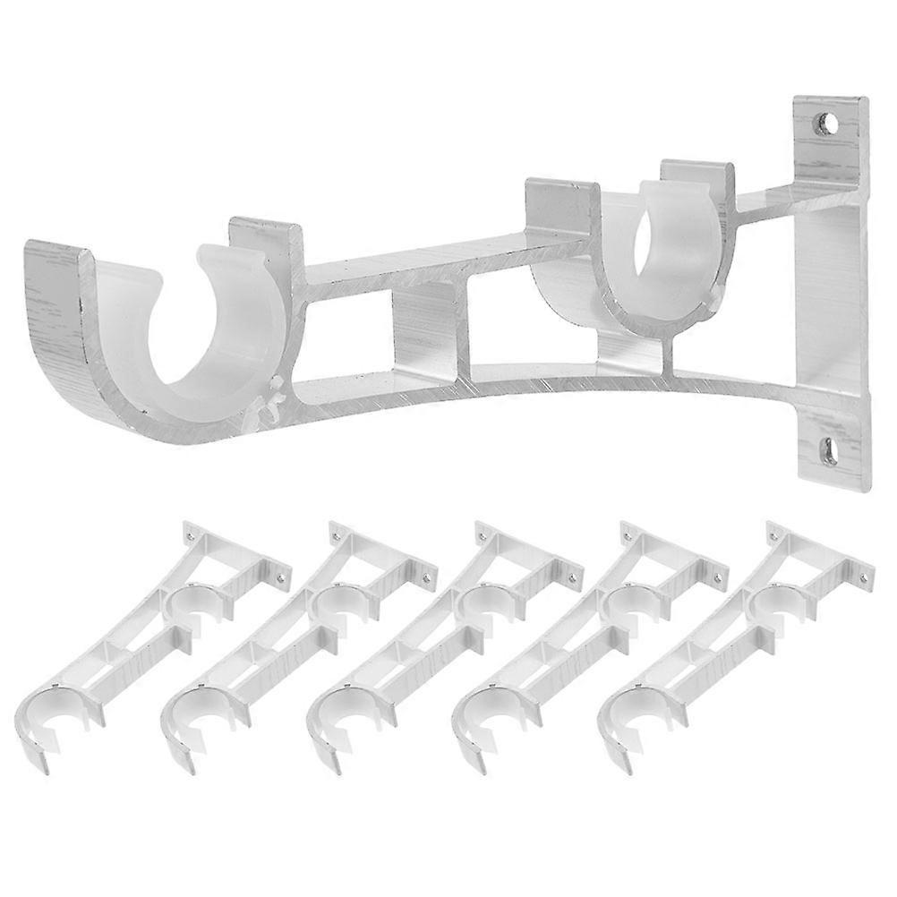 Curtain Rod Brackets Heavy Duty Around Curtain Rod Wall Mounted Sturdy Support 6Pcs