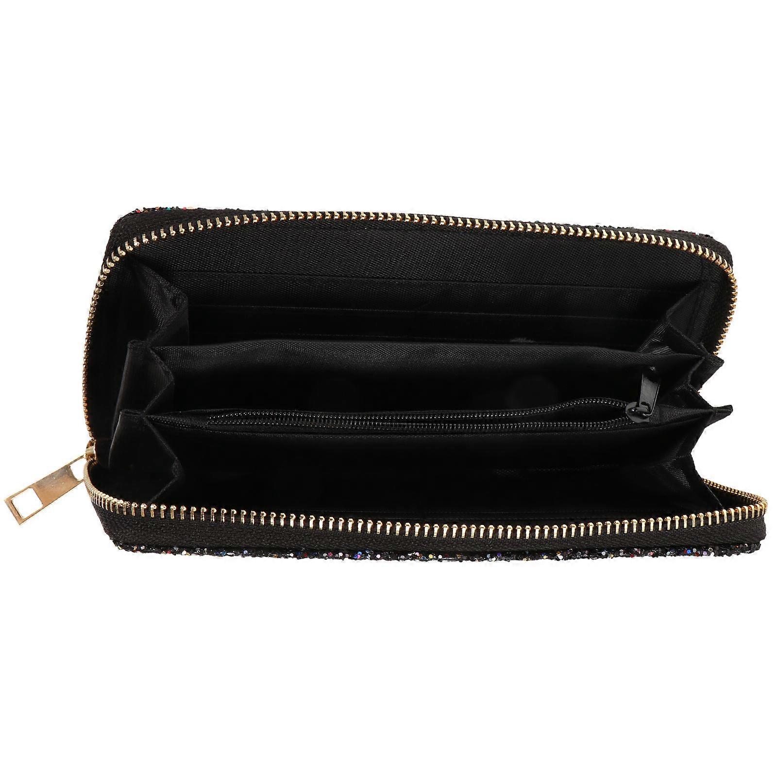 Stylish Shiny Long Wallet for Women – Multi Function Zippered Handbag, Elegant PU Purse for Travel, Parties & Daily Use