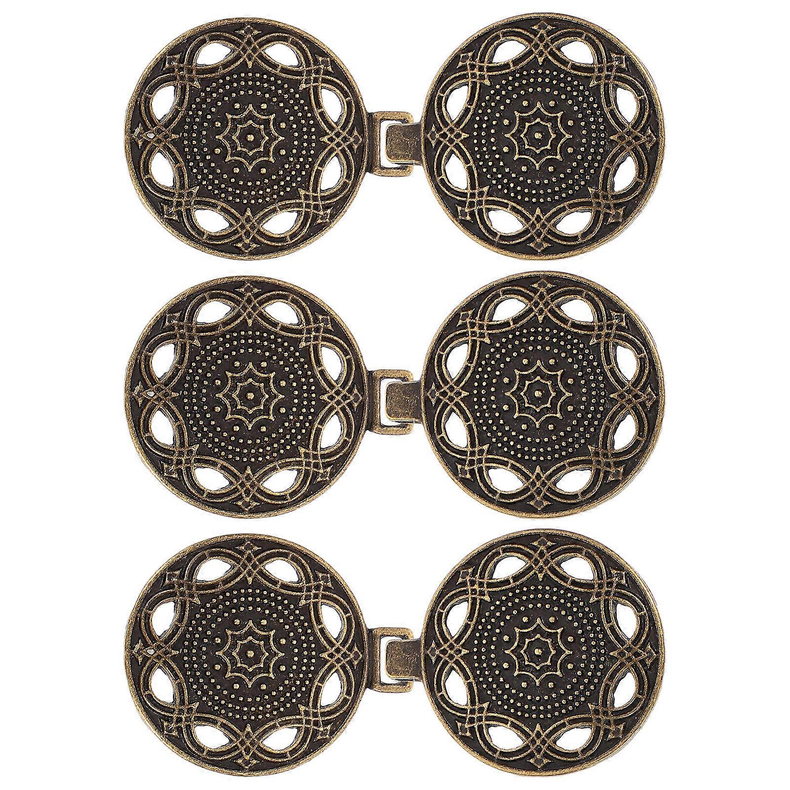 Vest Accessories Buckles Belt Buckles Ethnic Style Clothing Accessory Assorted Color 6.5X3X1CM Replacement Buckle 3 Pairs