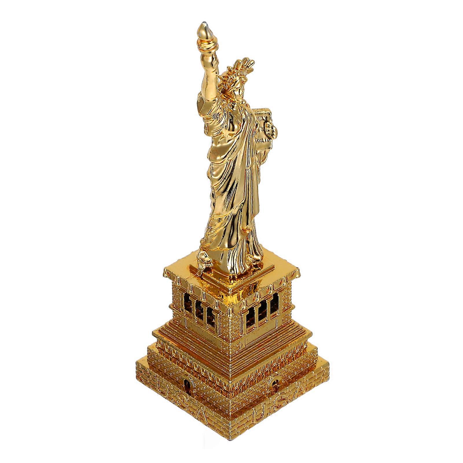 Statue of Liberty Model Golden Alloy Mini Figure for Desktop Decoration with Keepsake
