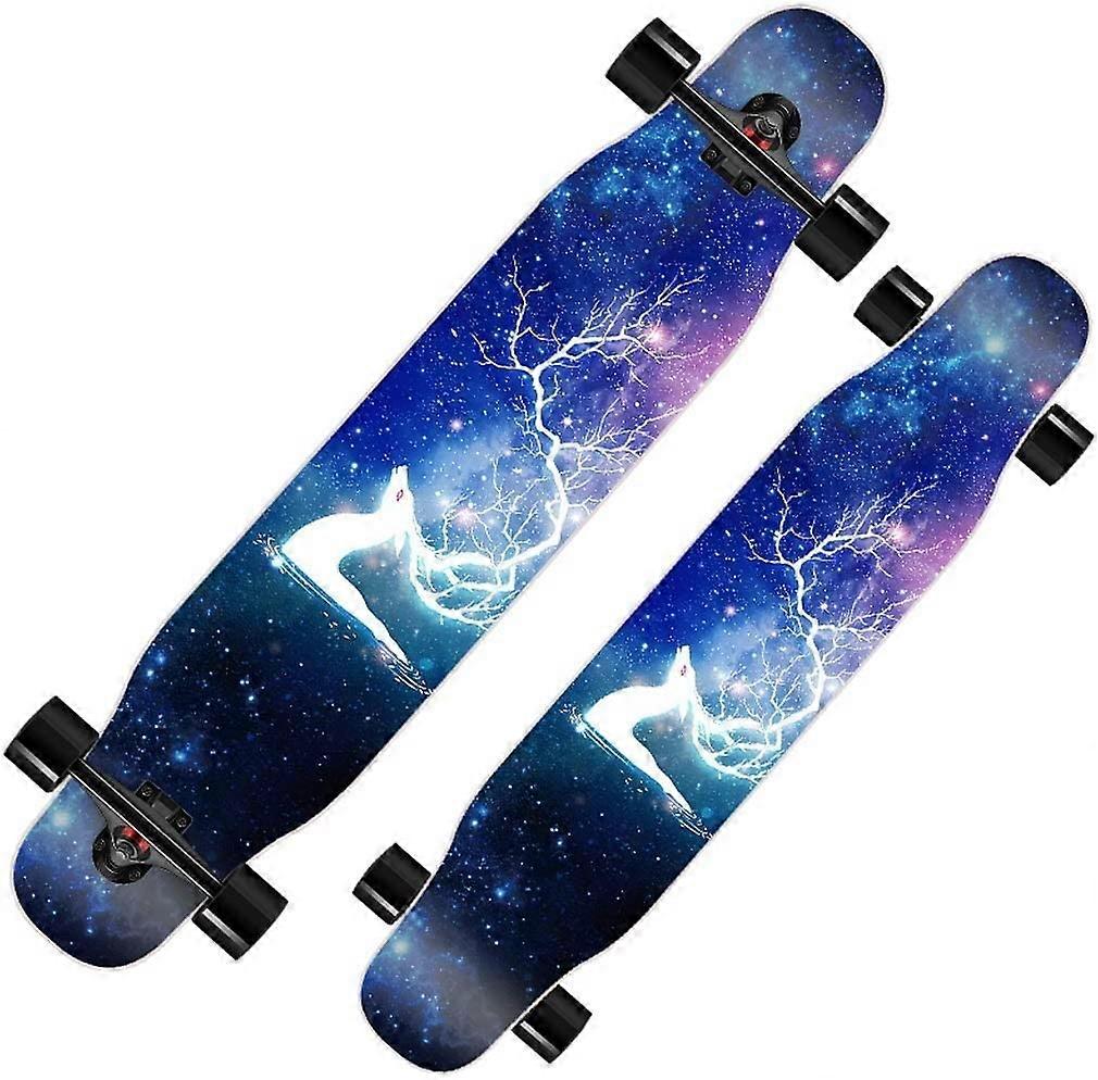 Skateboard Pro 46.8' Complete DoubleKick Deck Maple Wood (Color: A)