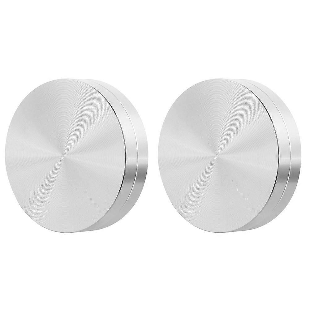 Table Swivel Bases Silver 3.80X3.80X1.20CM Rotating 2Pcs