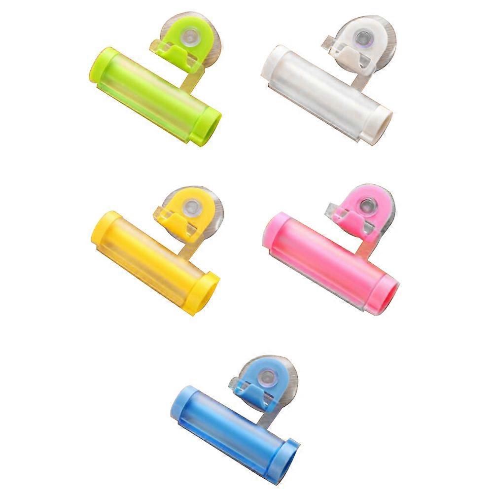 Toothpaste Squeezer Rolling Toothpaste Dispenser Wall Mounted Sucker Bathroom Use 5Set