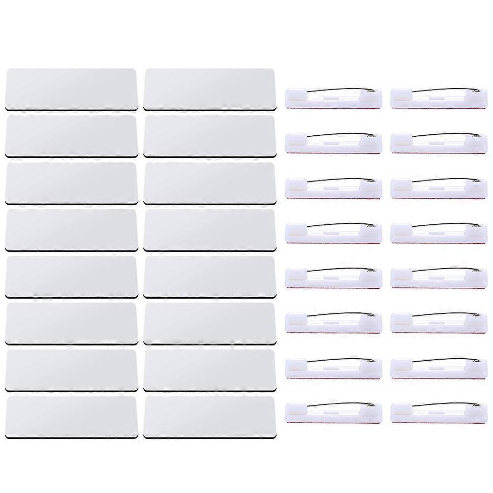 Sublimation Badge Blank Name Tag Diy Identification Students .6x3.8cm Rectangular with Rounded Corners 16Pcs