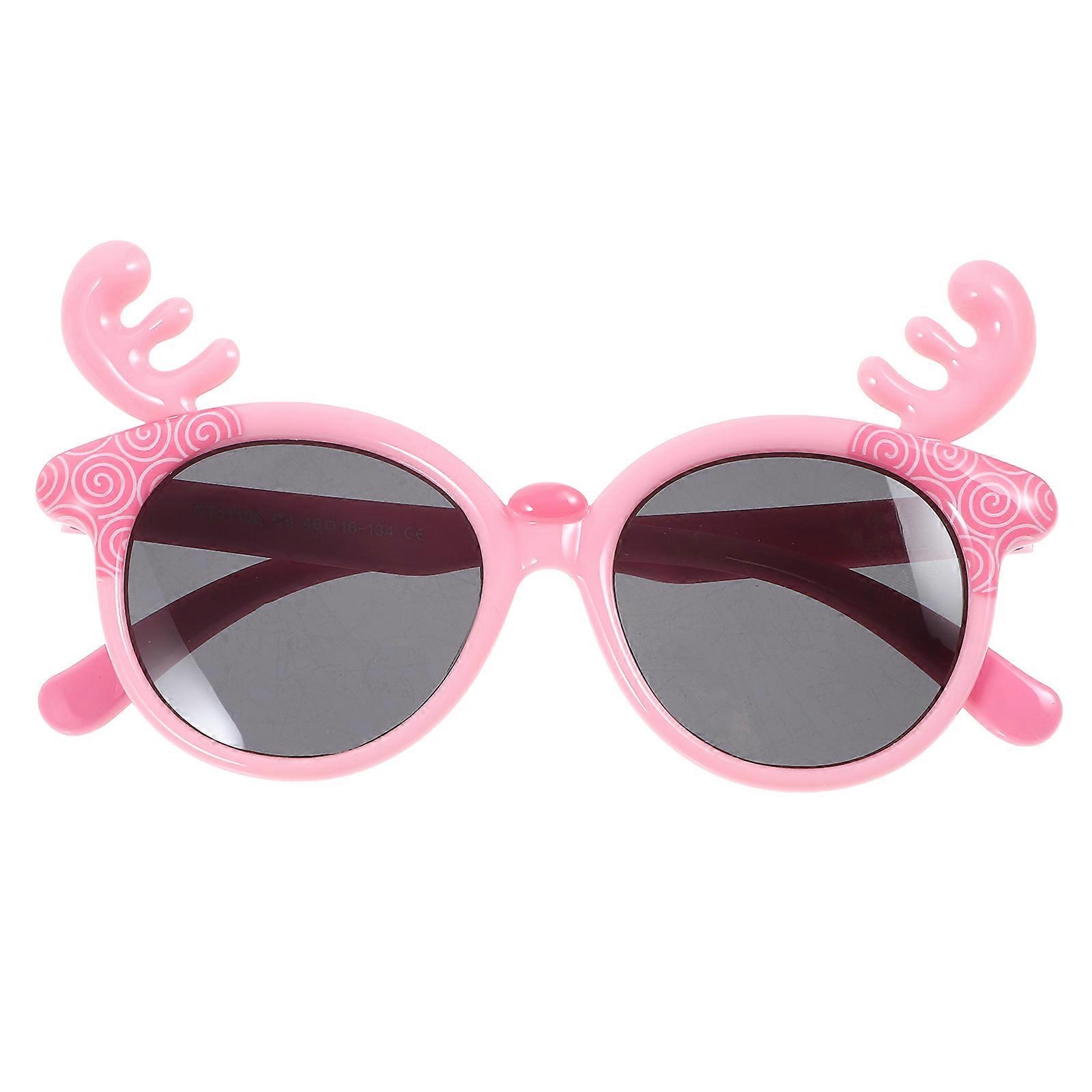 Party Favor Sunglasses Deer Horn Shape For Toddlers UV Shielding Pink 13.00X13.00X7.00CM 1 Pair