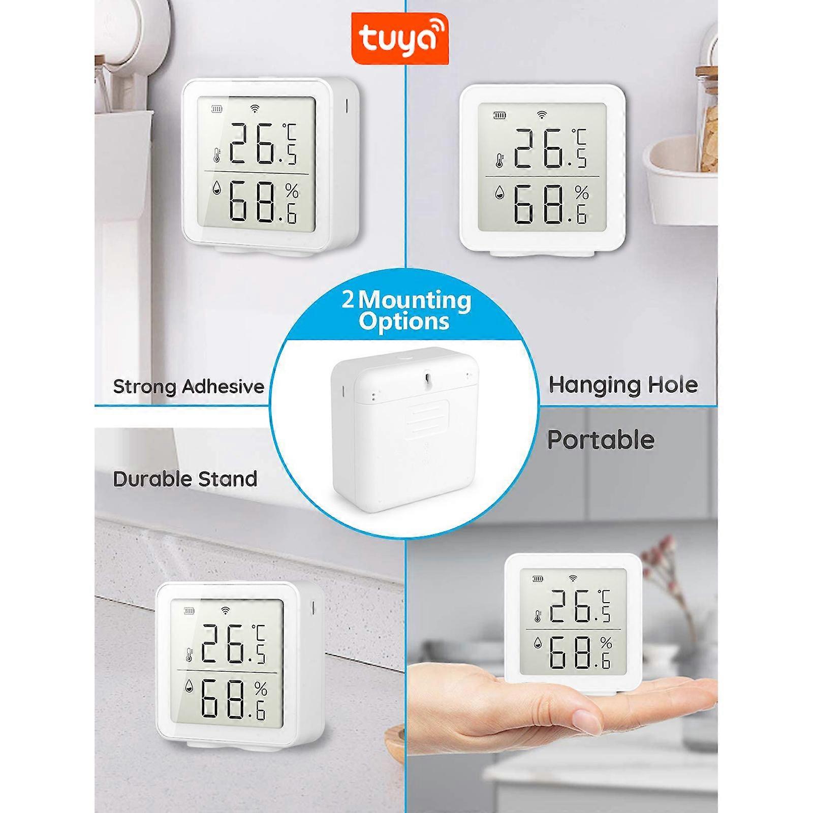Tuya WIFI Smart Hygrometer - Wireless Temp & Humidity Sensor, APP Alerts, Alexa/Siri Compatible