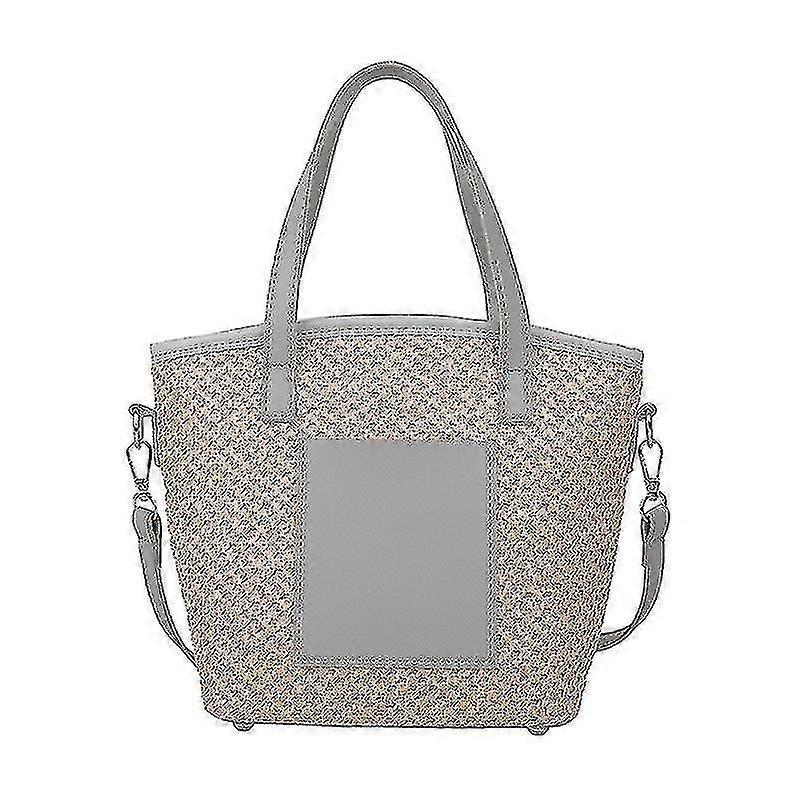 New Arrival Bucket Shape Shoulder Bags For Women Summer Straw Crossbody Bag Fema-color:green