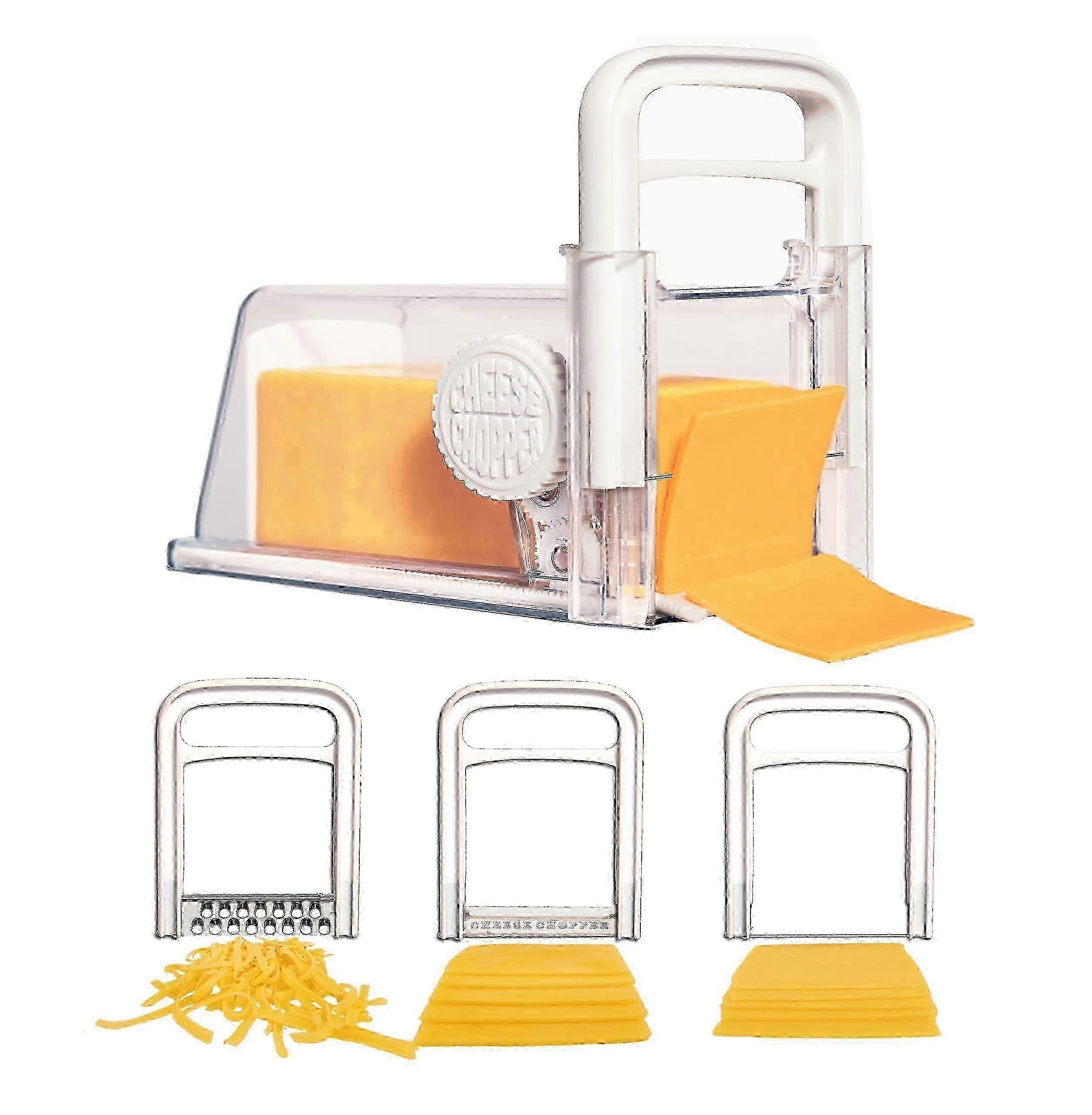4-in-1 Cheese Cutter with Grater, Wire & Blade | Fridge Storage Container