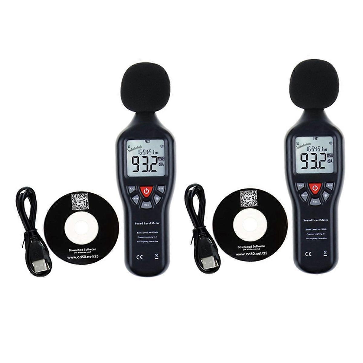 2X High-Precision Noise Sensor Decibel Meter, Noise Meter Noise Meter, Noise Recorder Measuring 30-1