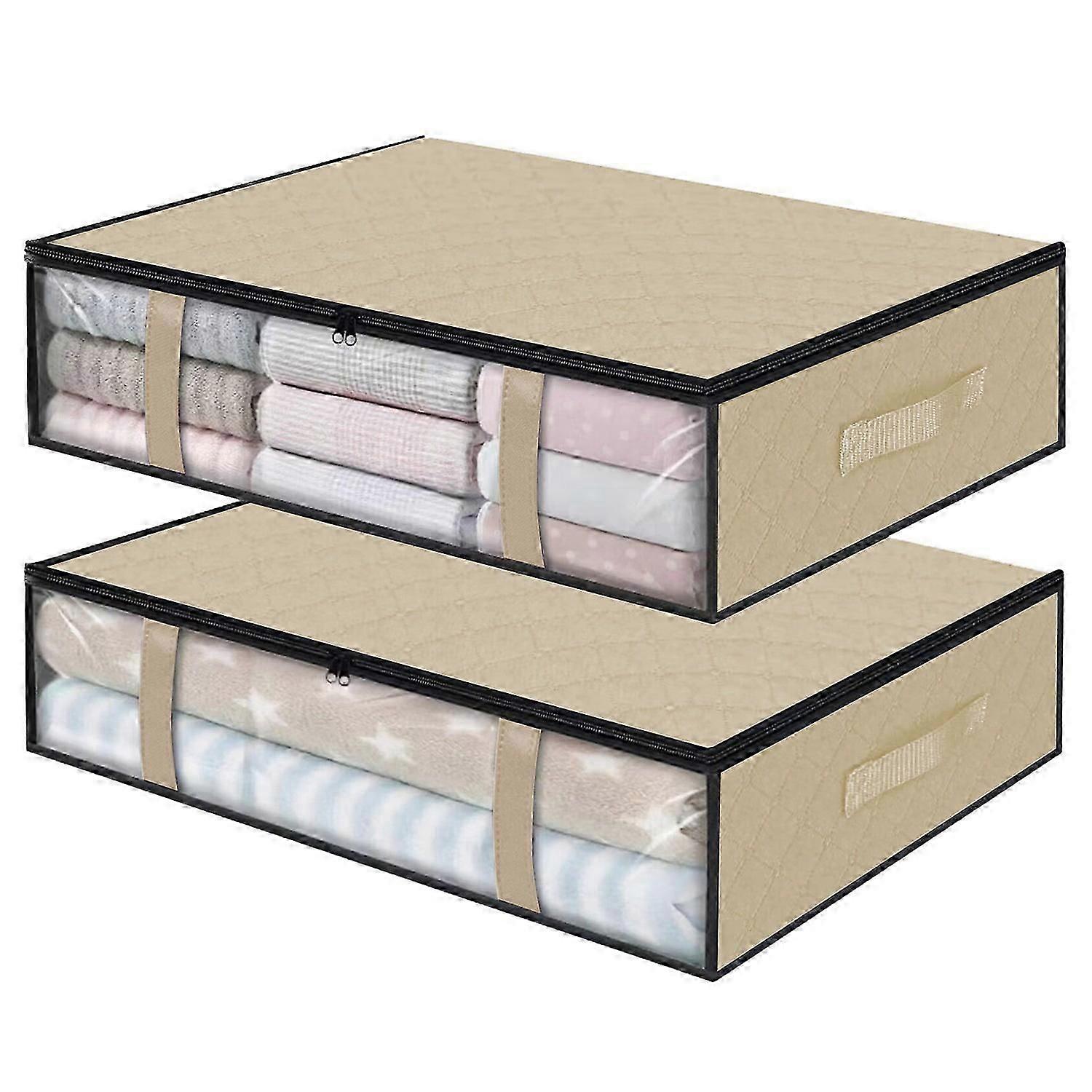 2025 Latest Model 2Pcs Clothes Storage Bag Large Capacity Zipper Closure Visual