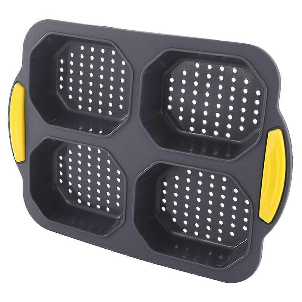 Hamburger Bread Pan Silicone Hamburger Bun Pan Nonstick Easy-to-Release Baking Pan Cooking 25.30X18.00X2.50CM 1Pcs