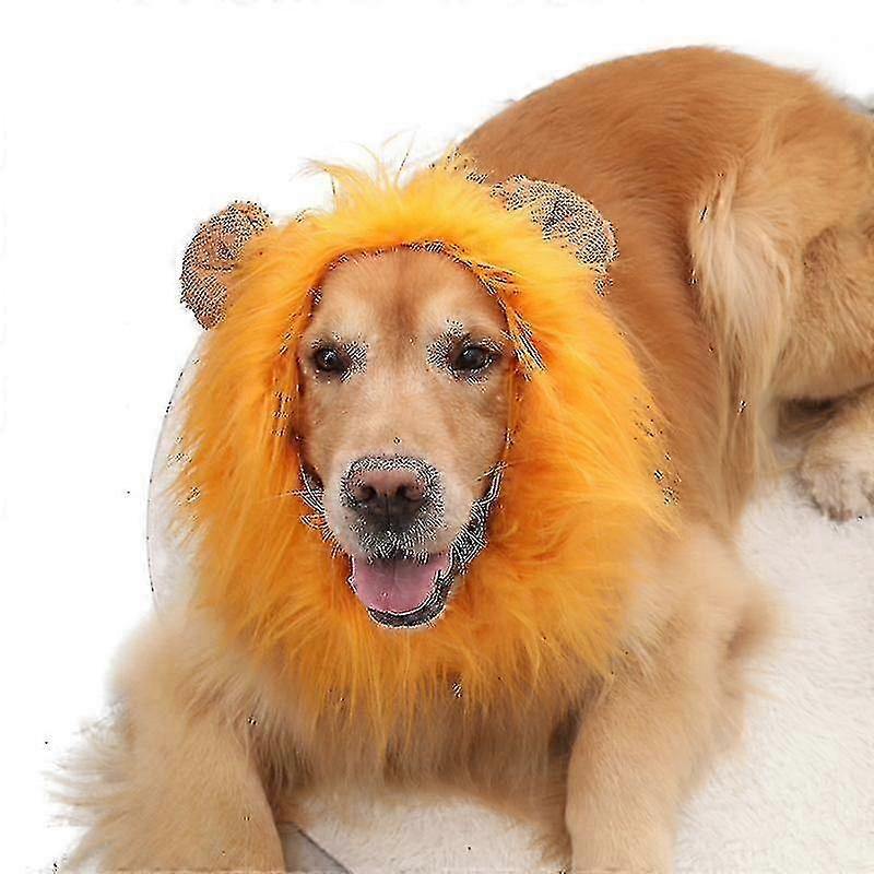 Lion Mane Costume for Dogs, Realistic & Funny Mane with Ears for Small to Large Pets, Pet Halloween Outfit