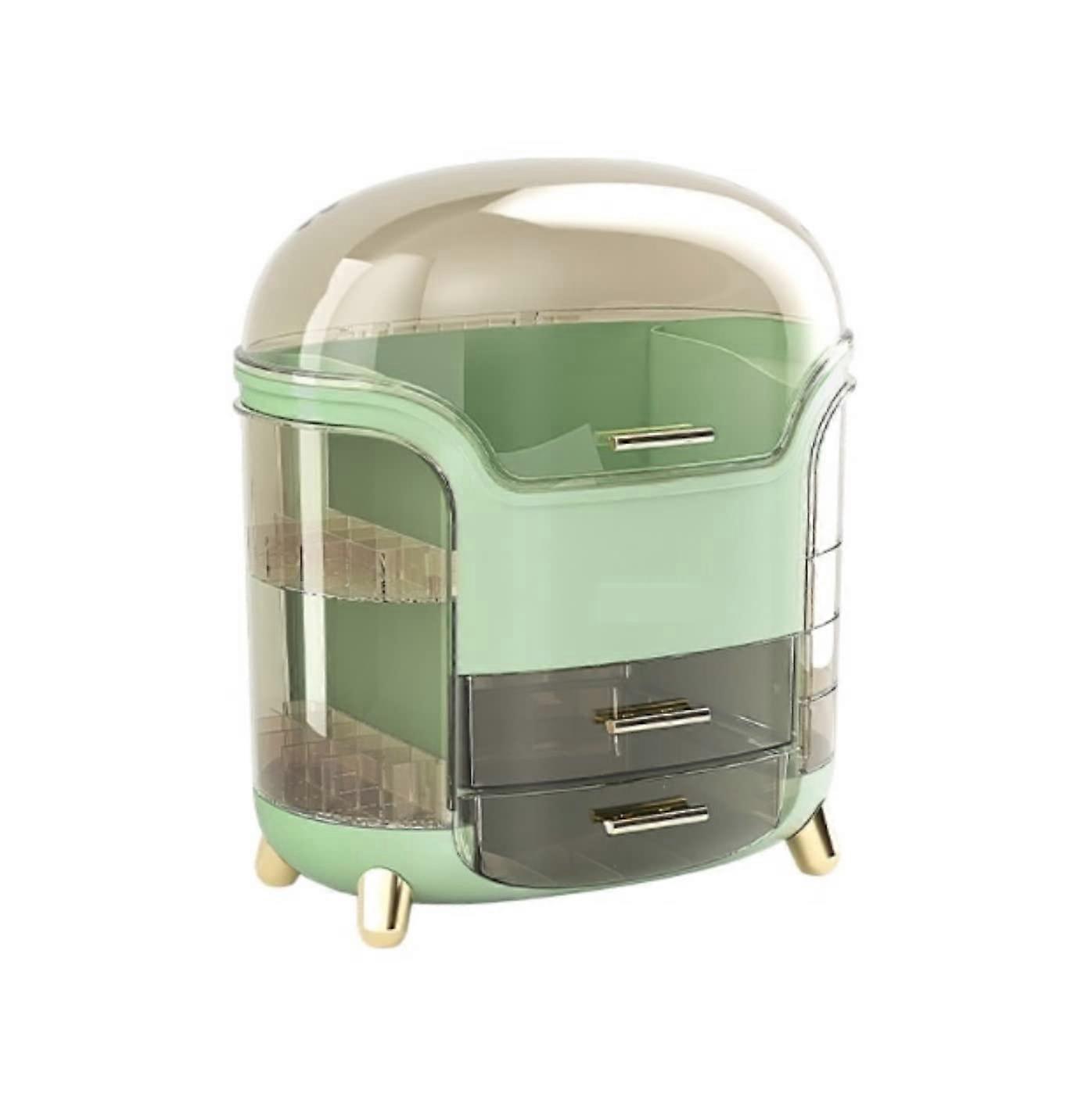 Dressing Table Organiser, Make Up Organiser, Desktop Cosmetic Storage Box, Green