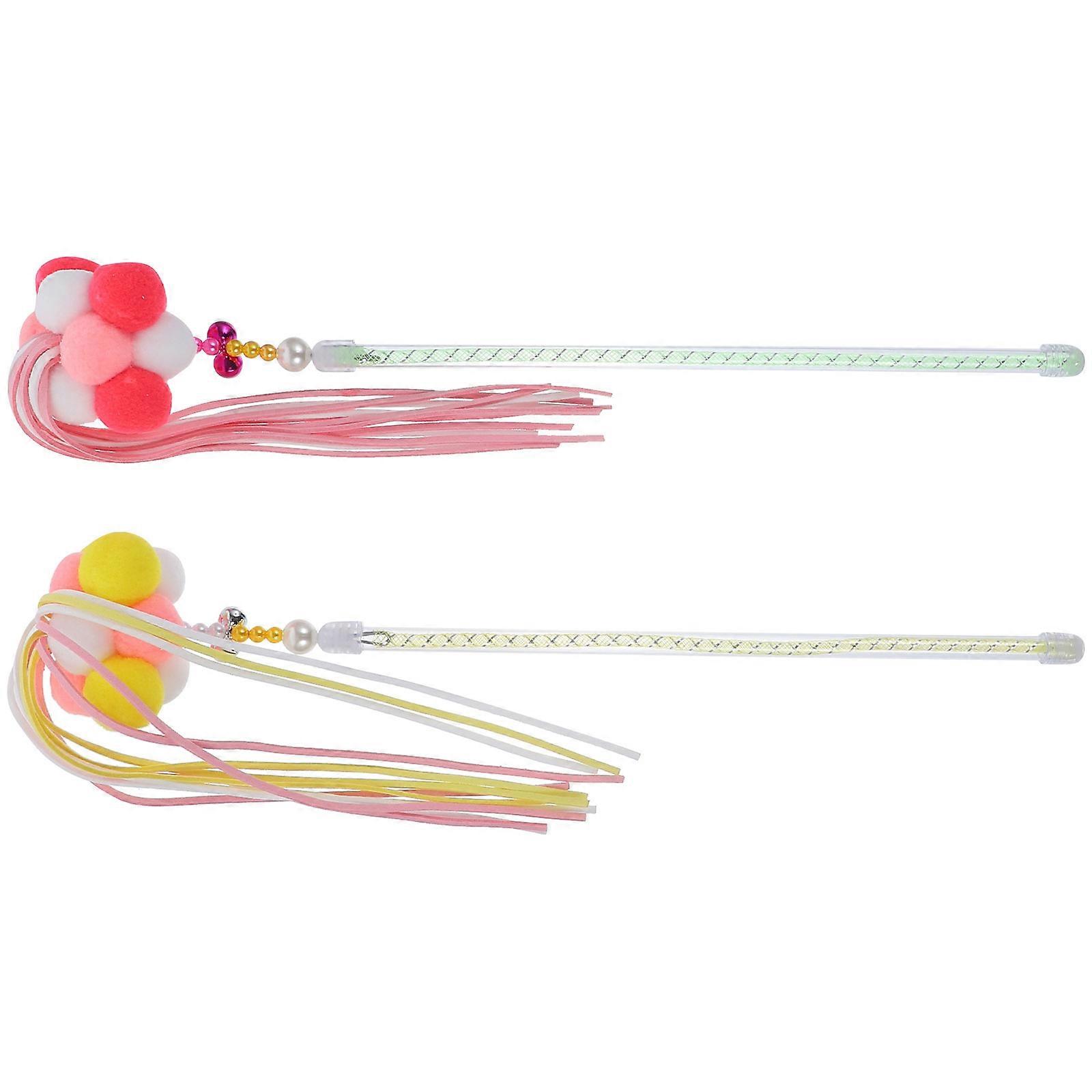 Interactive Cat Teaser Toy for Kitten Play and Exercise 2pcs Korean Style Pet Accessory for Healthy Activity and Bonding Fun