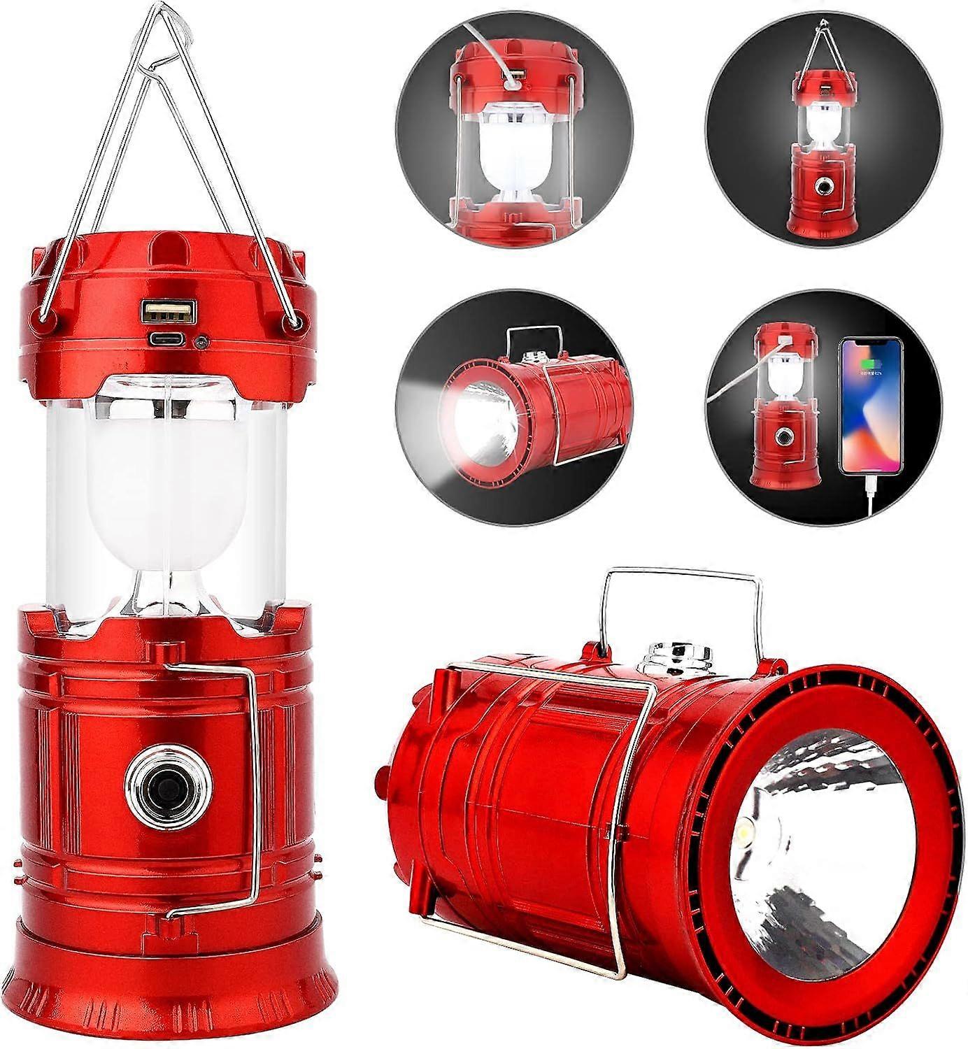 2024 Camping Light and Torch for Tent Type-C Rechargeable, Solar Powered LED Camping Light with Foldable Hook, Portable Light for Camping, Hiking, Out