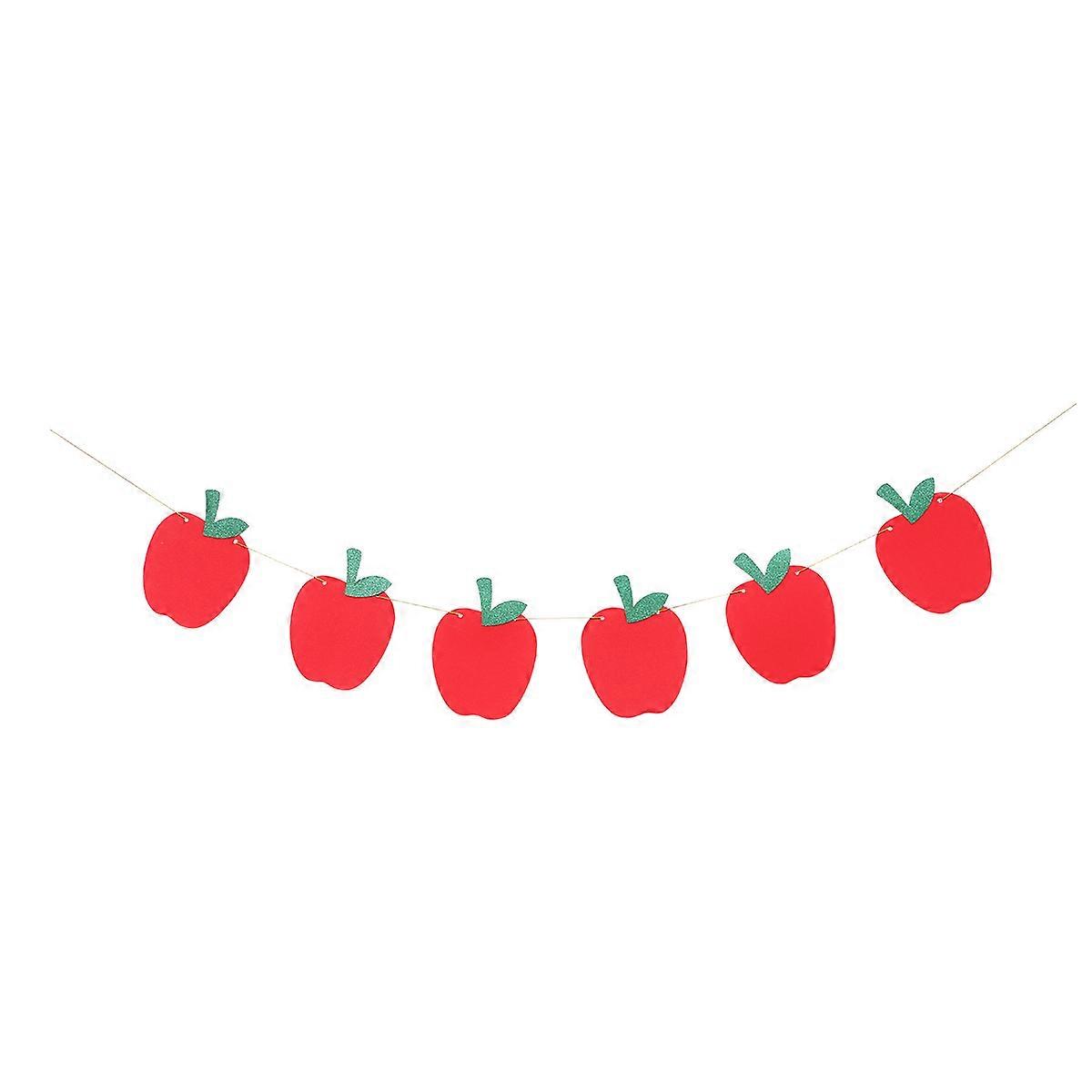 Pennant Banner Flags Pastel Bunting Banners Red Paper Material Decoration For School Party 1Set