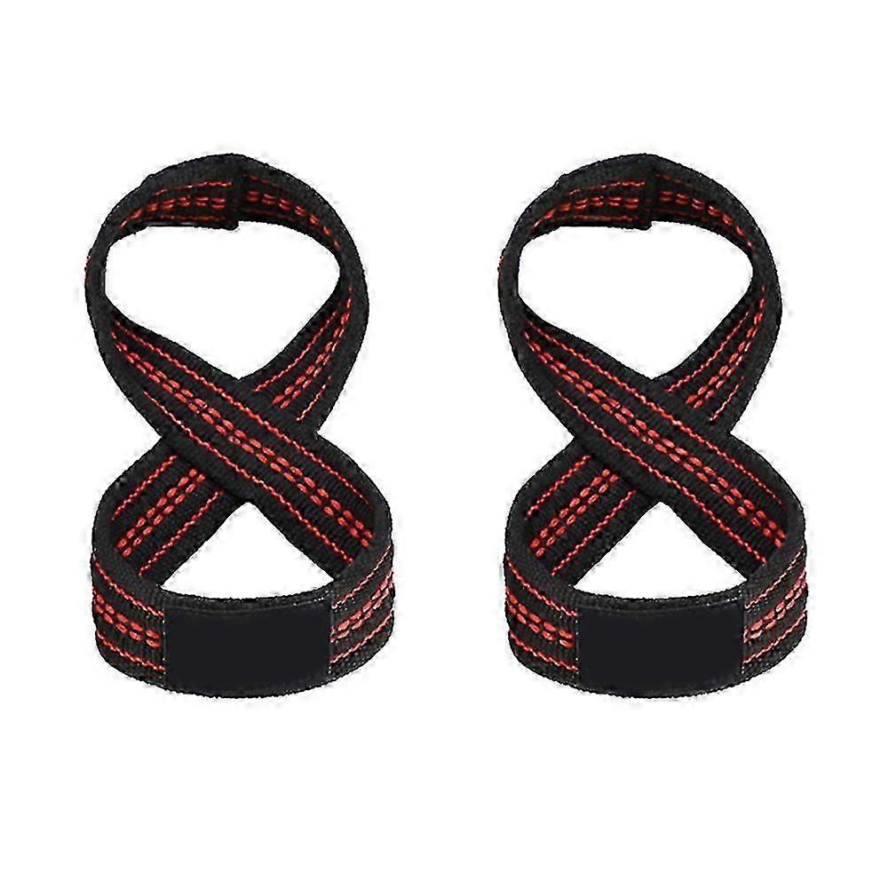 2pcs איור 8 רצועות הרמת משקולות דדליפט רצועת שורש כף היד שכיבות סמיכה תמיכה בפרק כף היד חגורת אימון בחדר כושר-MXBC