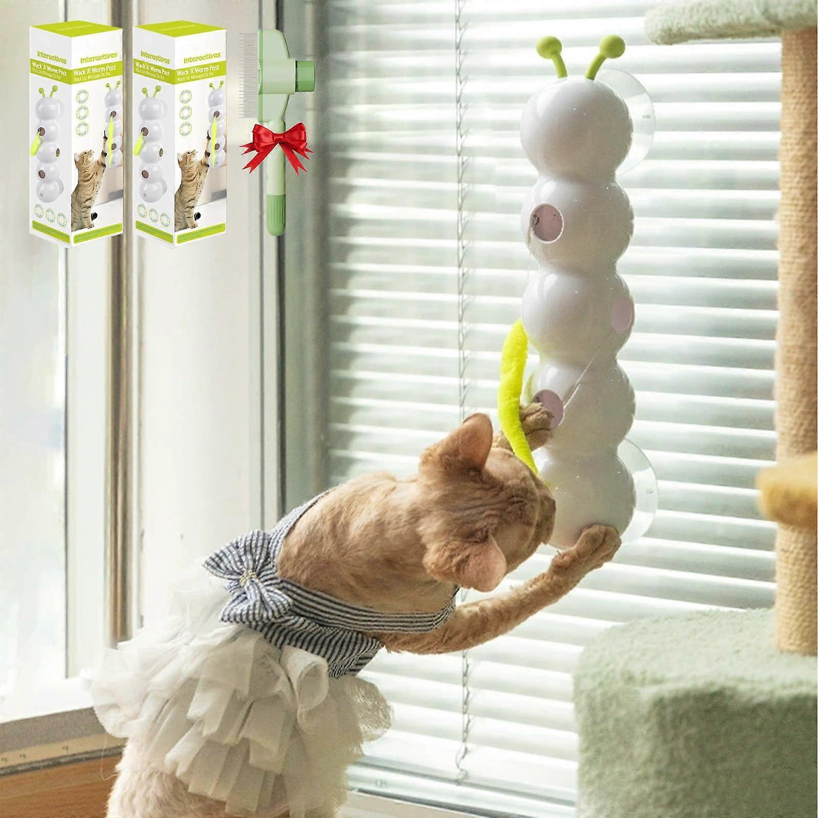 Wuselwurm Cat, Wuselwurm Cat Toy, Wusel Worm Cat Toy, Wusel Worm Smart Motion Cat Toy, Interactive with Worm Design, for the Wall (Pack of 2)