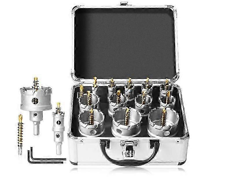 13 kpl kovametallireikäsahasarja kotelolla, kovametallikärkinen reikäleikkuri w