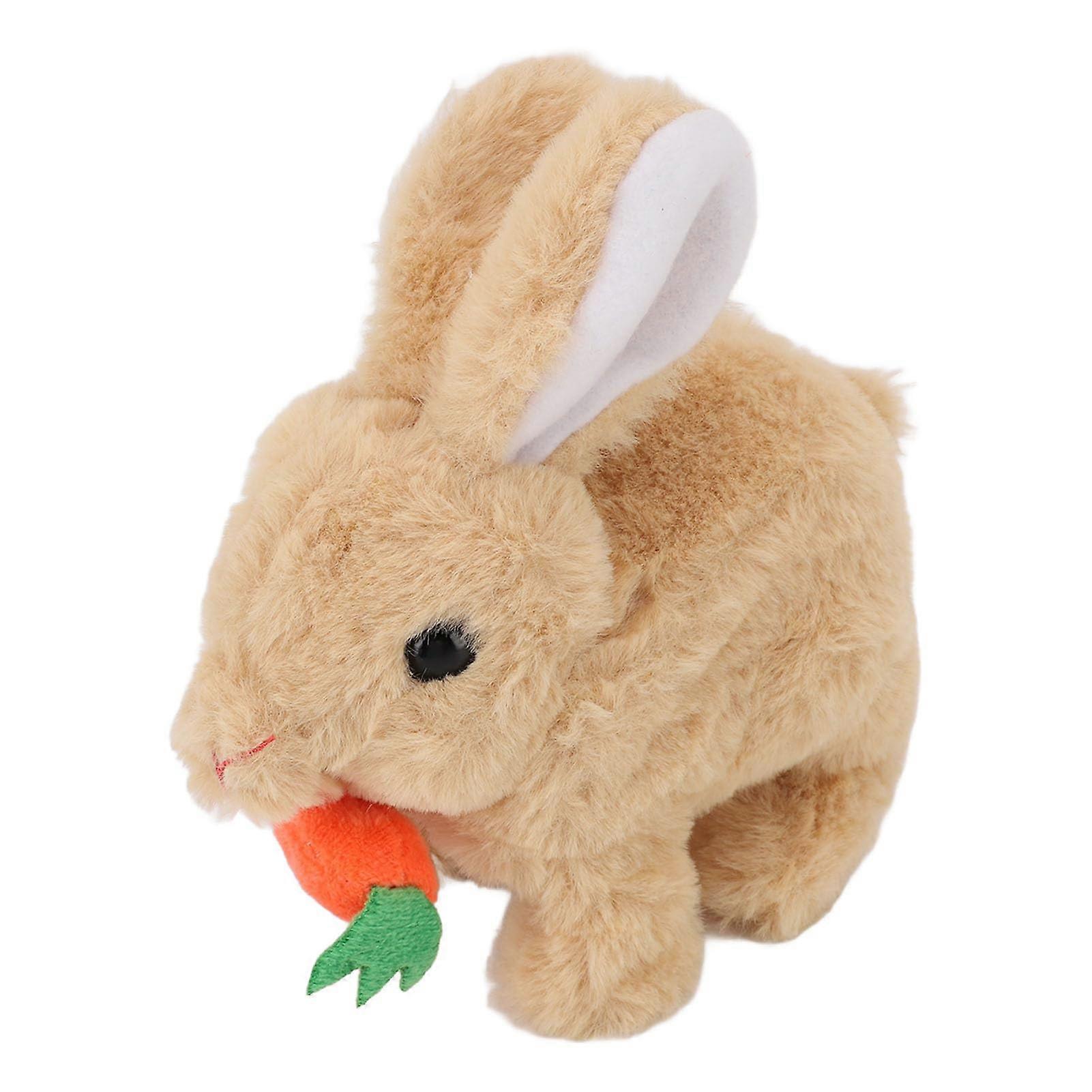 Interactive Realistic Rabbit Toy Plush Hopping Bunny, Model #3, Yellow, Sturdy Pet Substitute