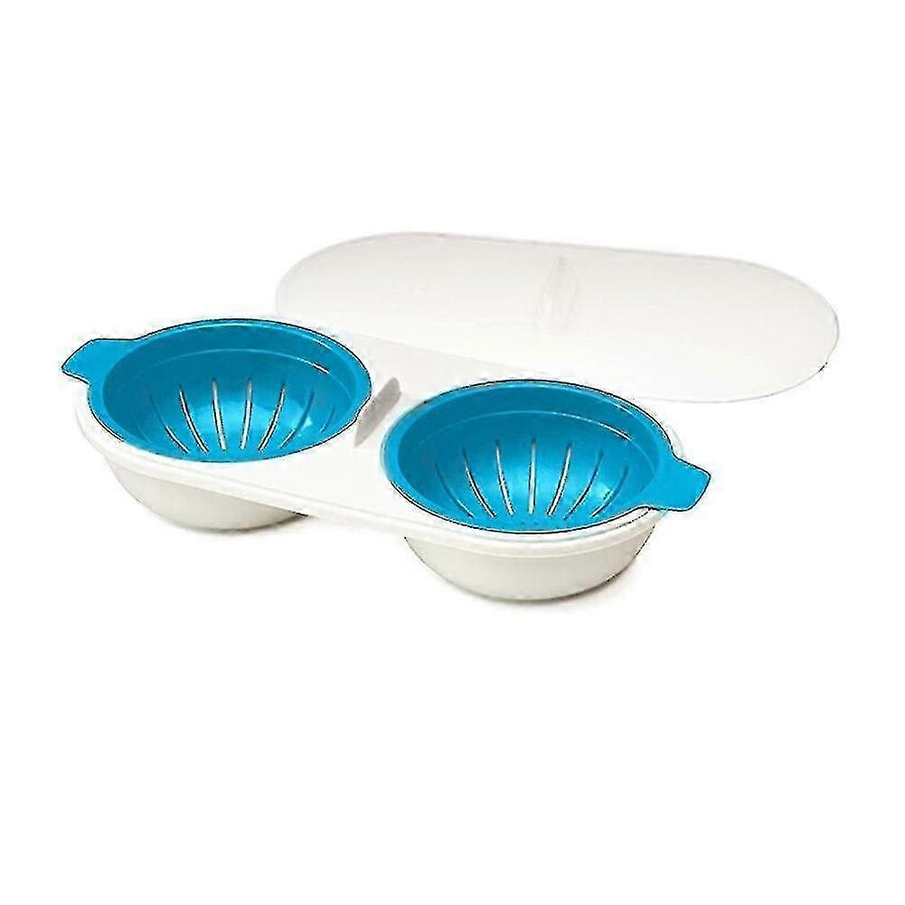 Microwave Egg Poacher Food Grade Cookware Double Cup Egg Boiler for Kitchen Use