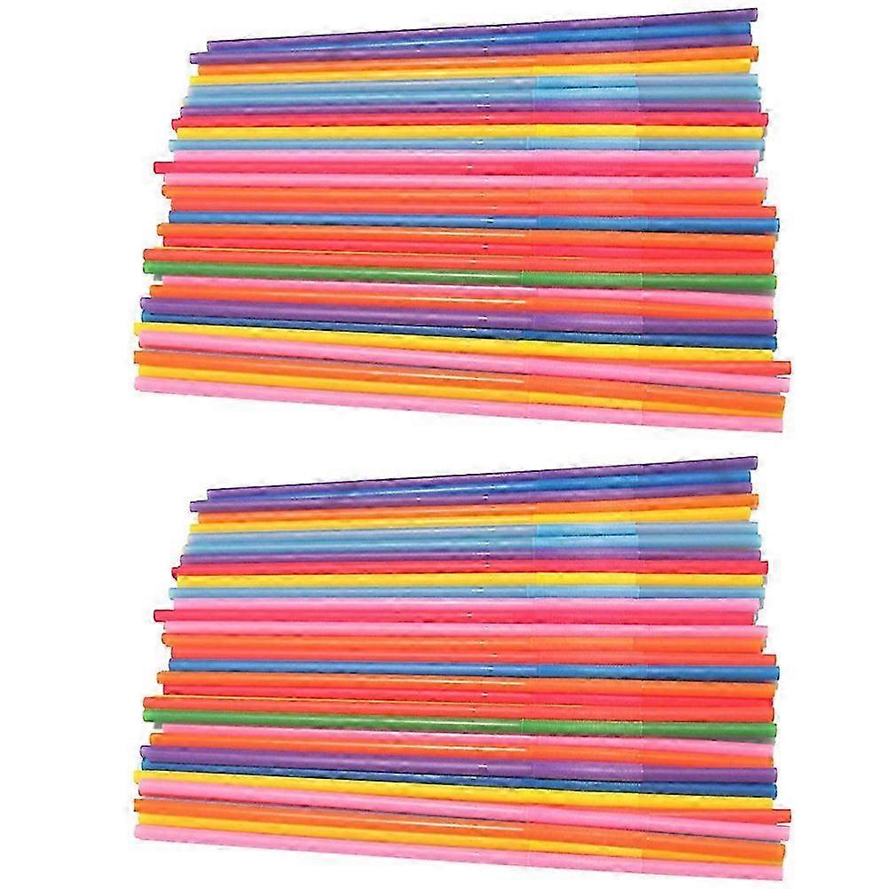 450Pcs Plastic Color Modeling Straws Bending Lengthening Disposable Straws