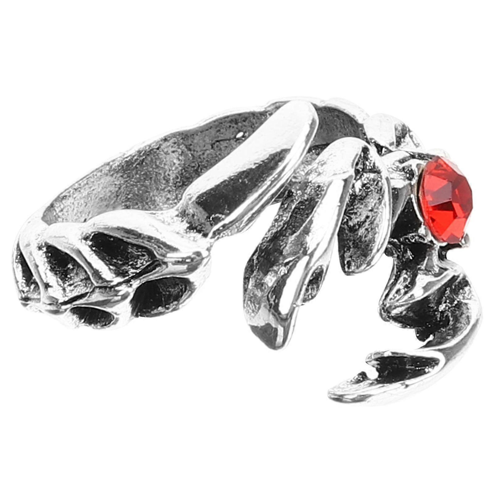 Red Diamond Scorpion Ring Punk Open Scorpion Ring for Decor Fashion Accessory