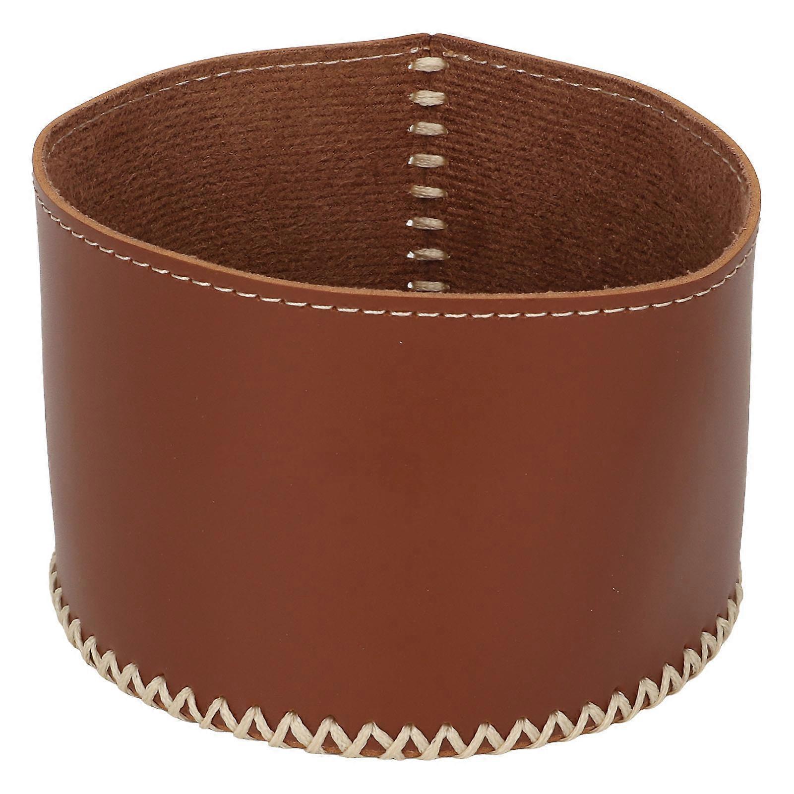 ガスタンク保護ケースPUレザー燃料シリンダーキャニスター収納カバーバッグ屋外キャンプ用ダークブラウン