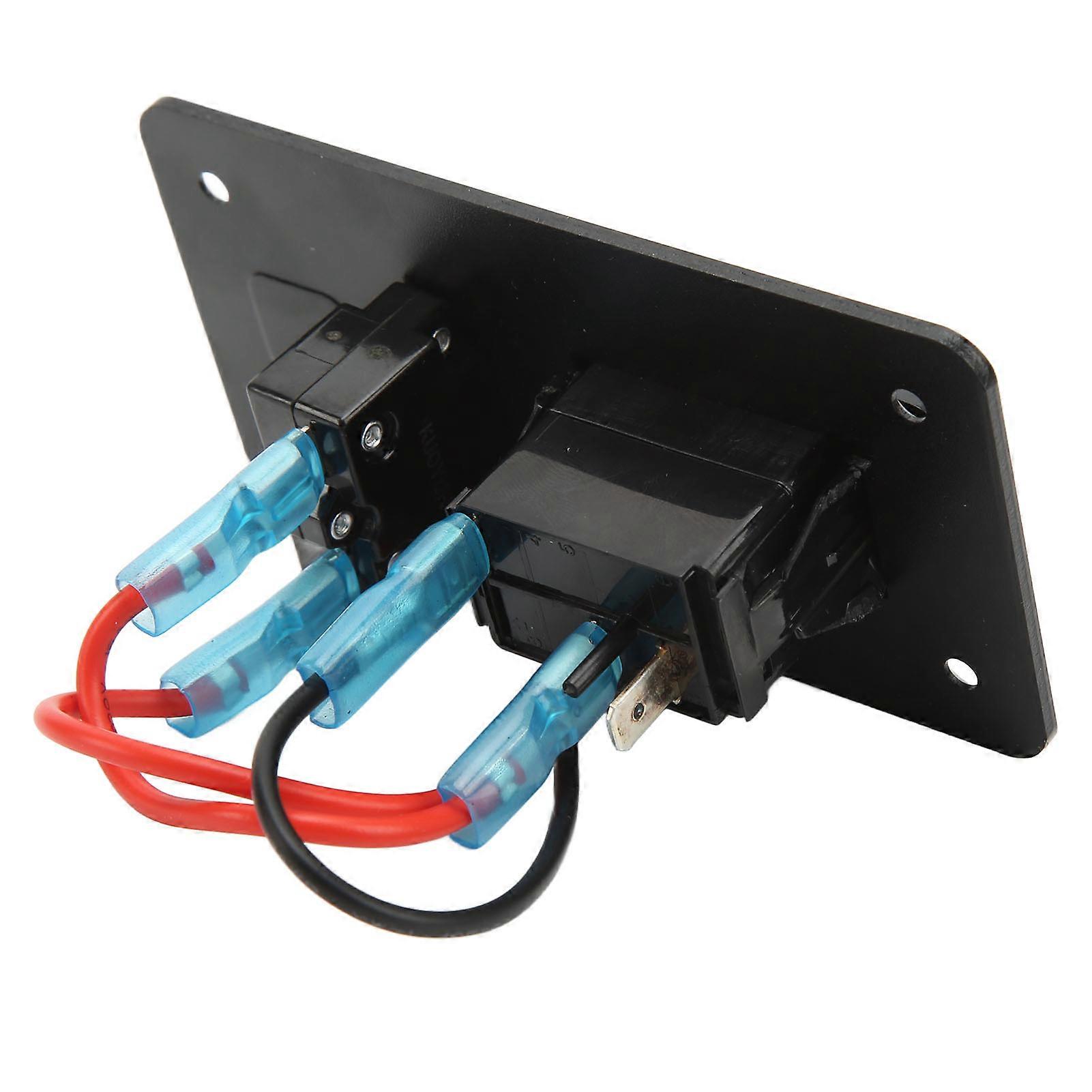 Toggle Switch Panel 12‑24V On Off Aluminum Red LED Indicator for Automotive Car Truck Motorcycle RV UTV