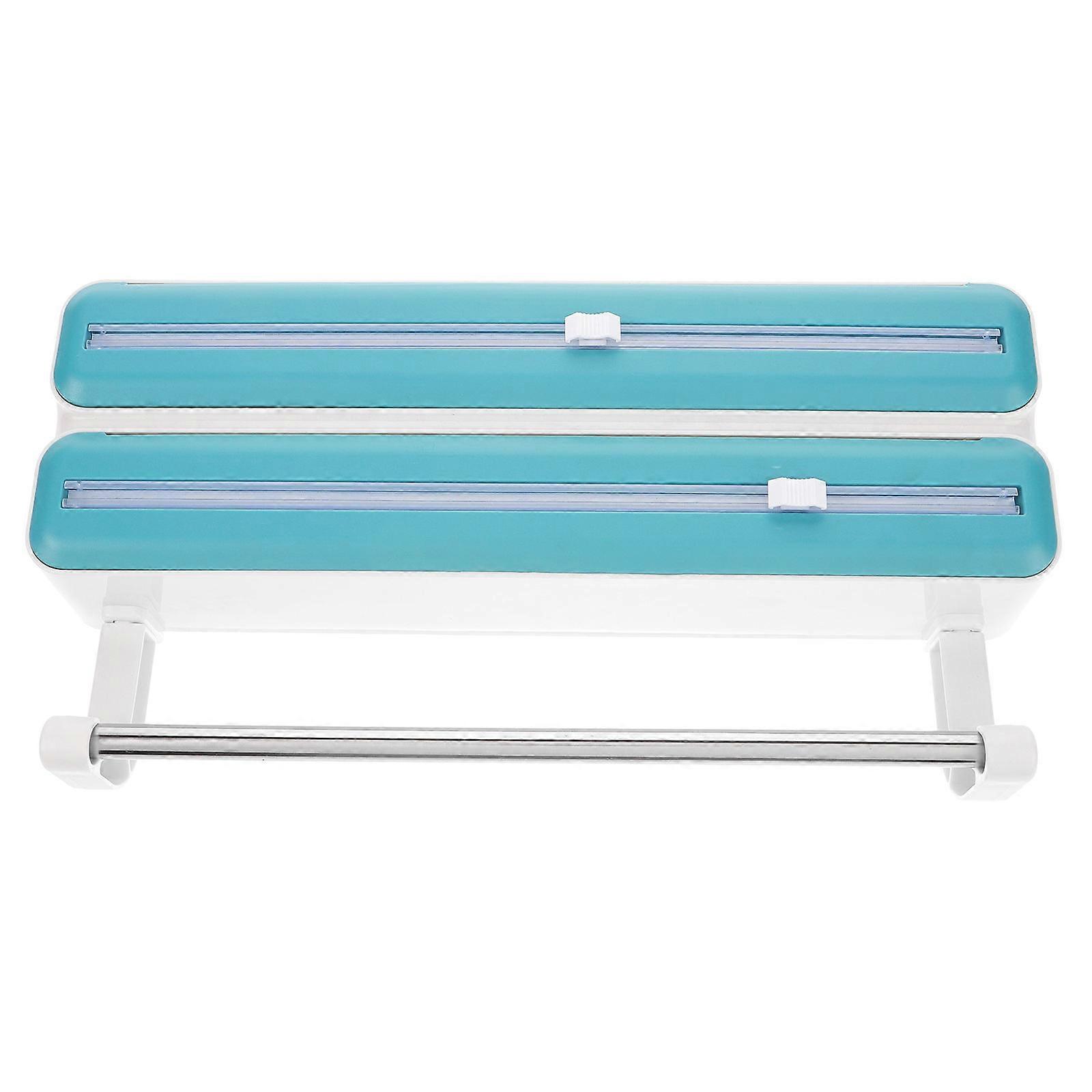 Aluminum Foil Organizer Wall Mount Paper Towel Holder Chic Style Storage Cutting 1Set