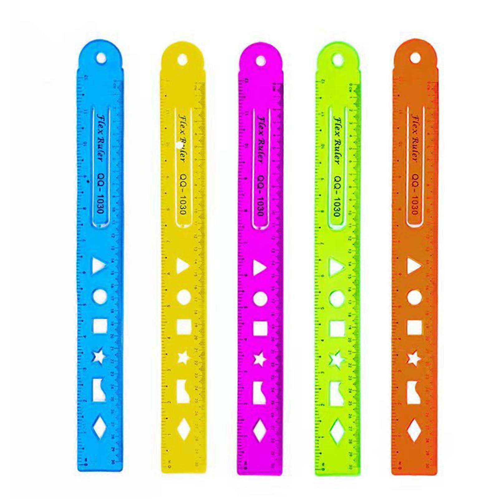 Flexible ruler, straight ruler, bendable ruler, measuring tool, soft ruler, school, office supplies, 4piece set, 15/20/30 cm