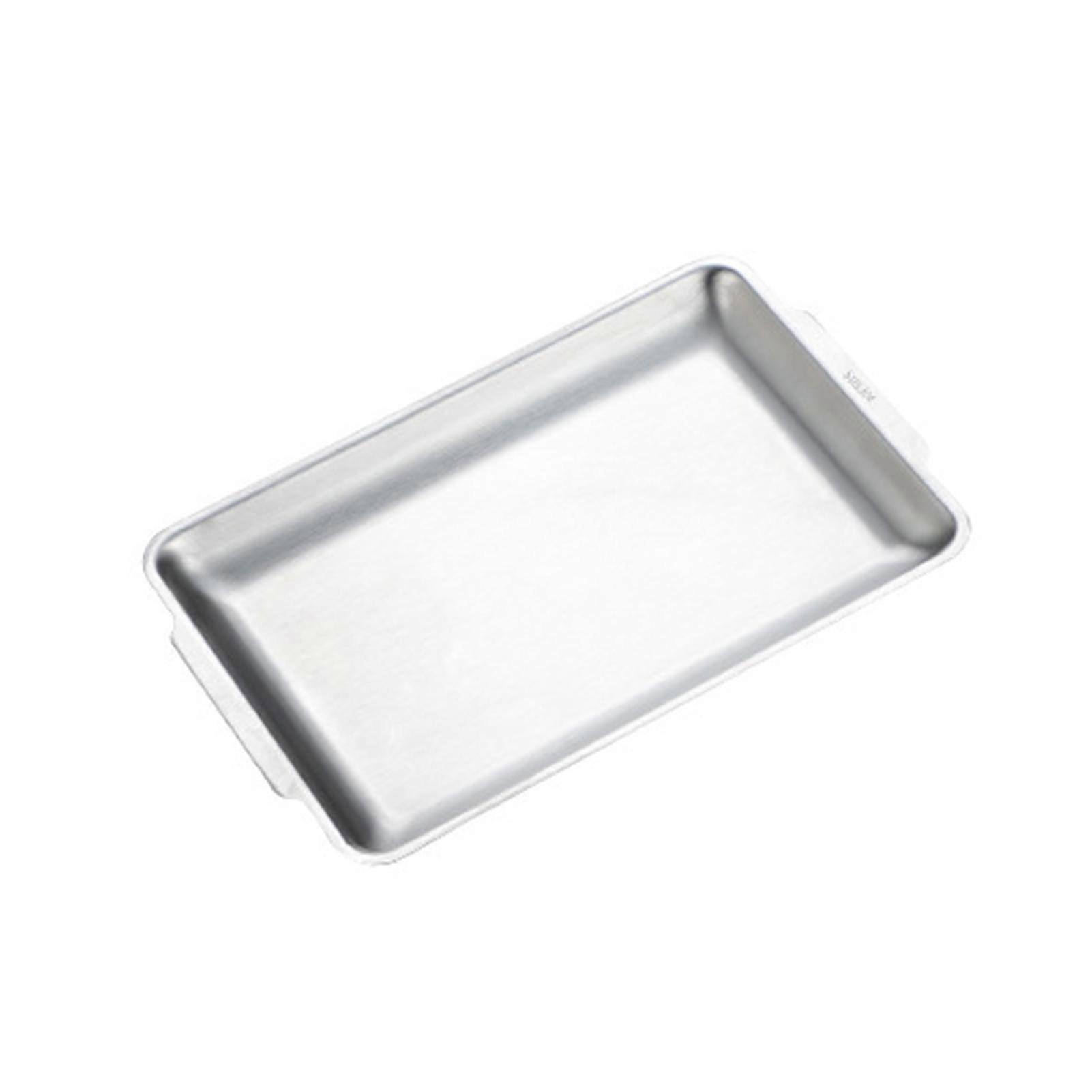Baking Tray Safe Multi-function 304 Stainless Steel Heat Resistant Solid Rust Free Baking Tray for Kitchen-S-Silver