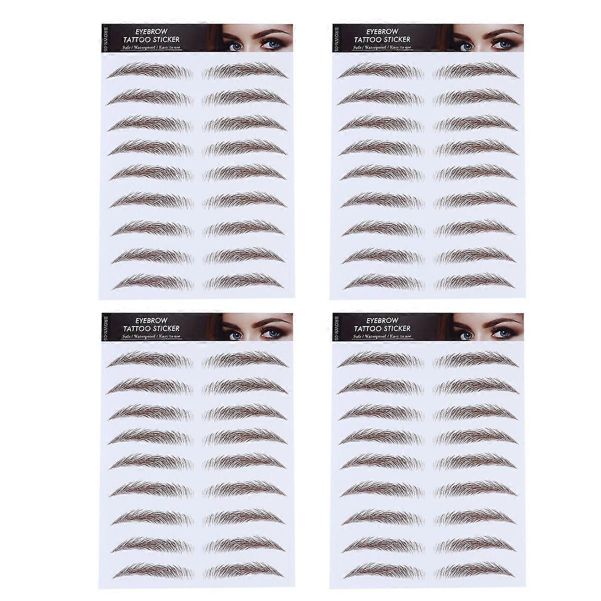 4pcs 6D Cheveux-Comme Sourcils Toilettage Autocollant Faux Sourcils Autocollant pour Fille