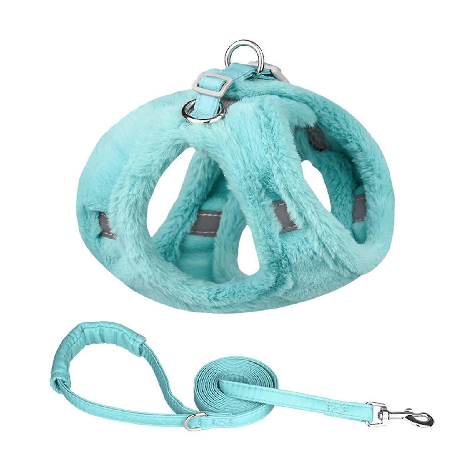 Adjustable No-Pull Dog Harness For Small Breeds, Winter Warm Straps, Cat And Puppy Compatible, Green, Size S