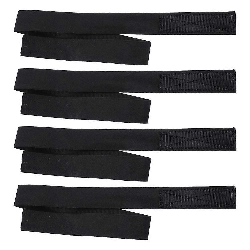 Wig Accessories Adjustable Straps Polyester Material Washable Durable Black Color 4Pcs