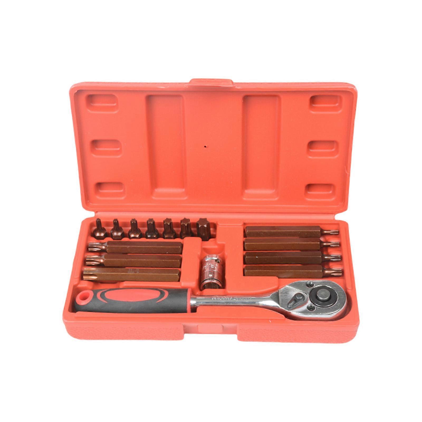 Precise Engineered 16Pcs Hex Wrench Kit Torxes Star Wrenches with MultiSize Compatibility And Compactly Carrying Case Multicolor