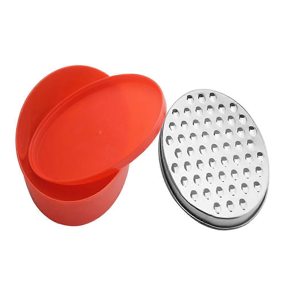 Multifunctional Cheese Stainless Steel Fruits Vegetables Zester with Storage Container 1 Set Red