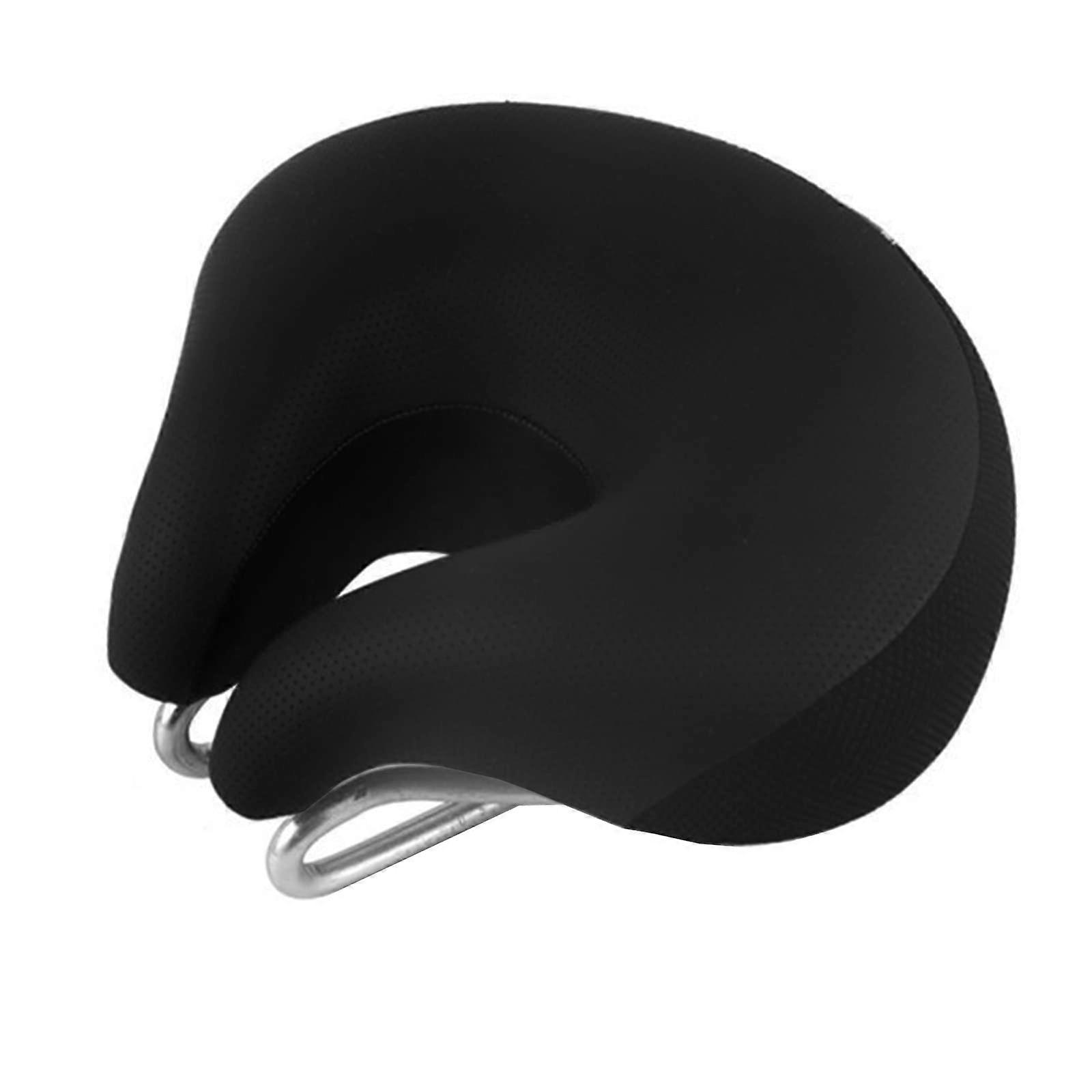 Bicycle saddle, comfortable, center groove design, thick memory foam, universal, for indoor and outdoor use, black.