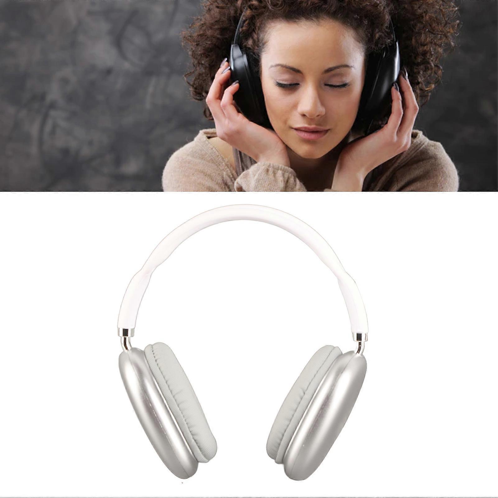 Bluetooth Headphone Noise Reduction Clear Sound Quality Heavy Bass Headphones Wireless Headphone for Computer PC White 