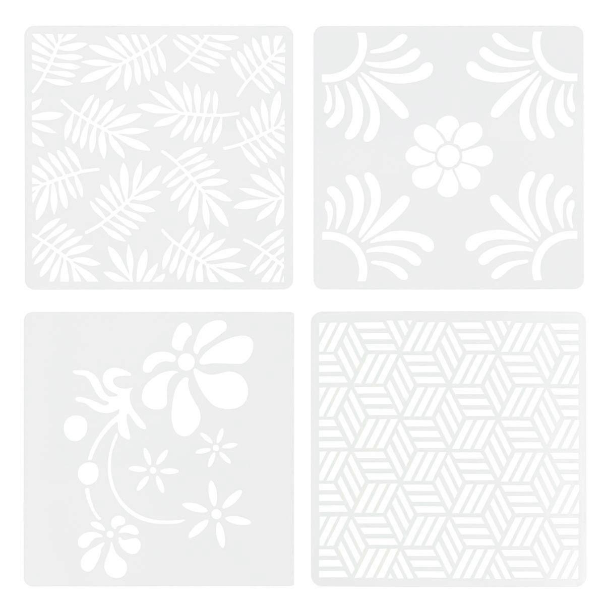 Craft Stencils Templates Reusable Stencil For Kids Artistic And Fine Motor Skills Development 12Pcs White