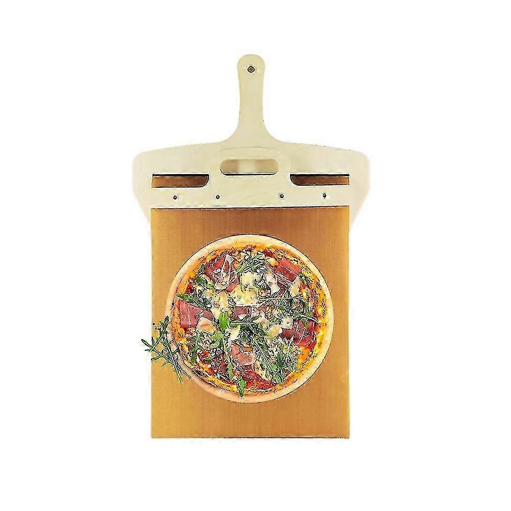 Pizza peel with sliding base for smooth transfers