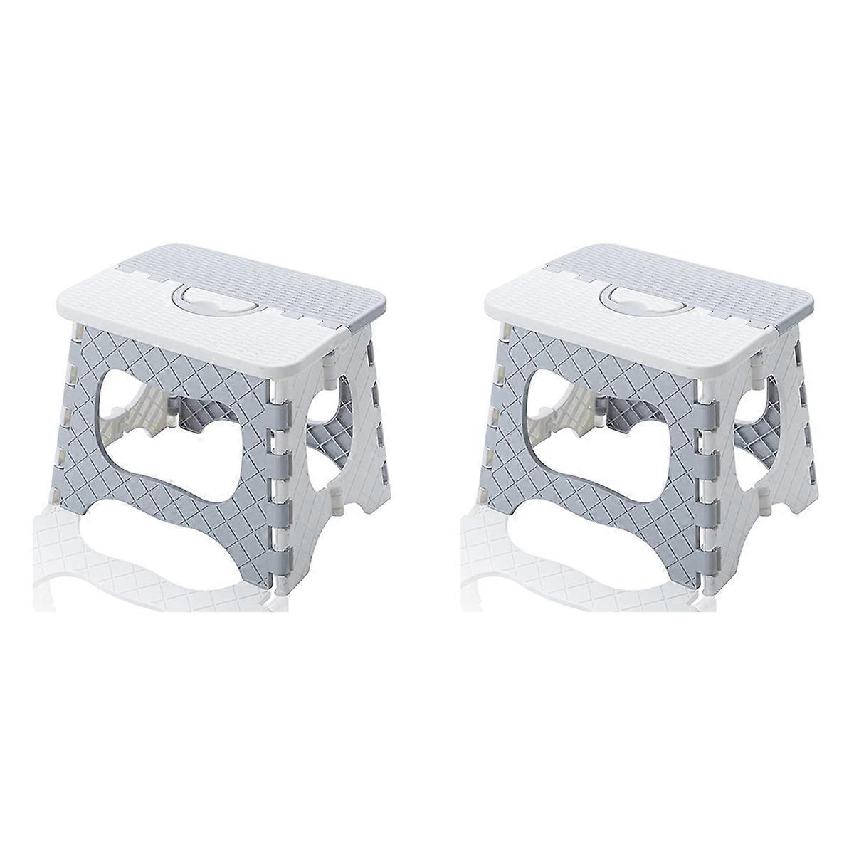 2X Folding Step Stool - Portable, Small Size for Easy Storage, Easy for Adults to Use in the Bathroo