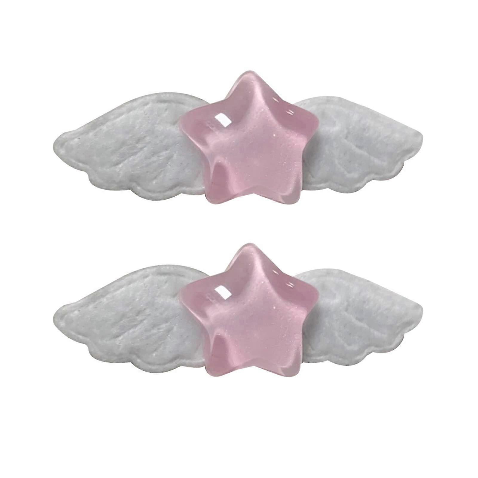 2 Pieces Pentagram Star Wing Hairpins Duckbill Clip Sweet Hair Clips Hair Accessories Holiday Gifts