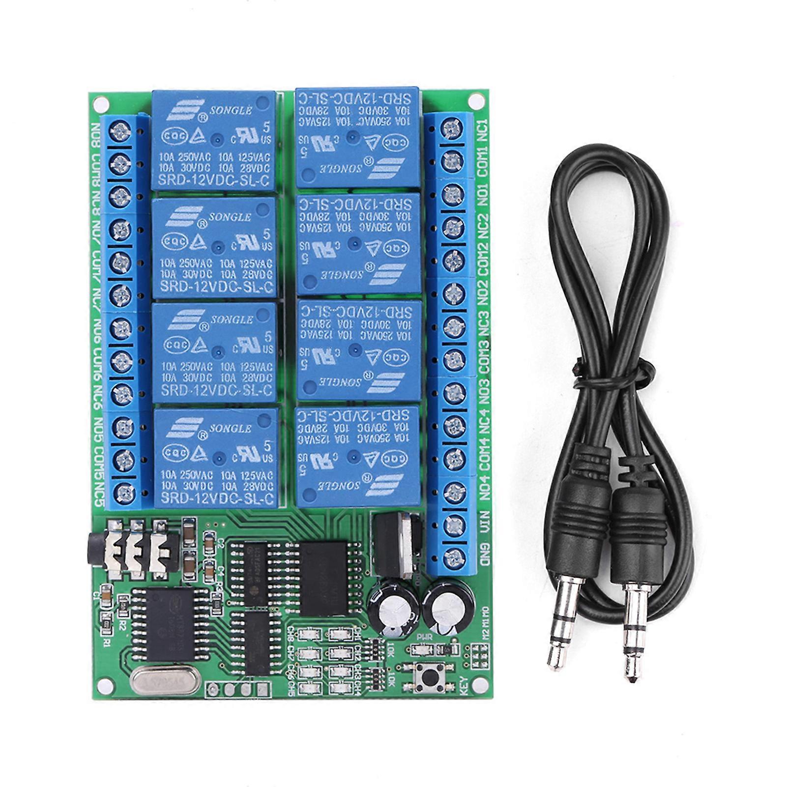 DC 12V 8CH DTMF Relay Phone Voice Decoder Remote Controller Switch Module